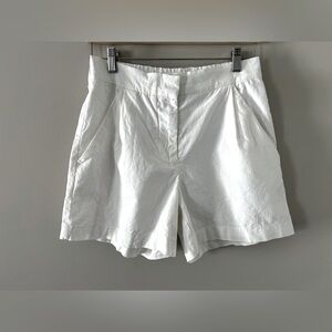 Linen cotton blend Lucky Brand White pleated Shorts Tailored summer Beachy beach
